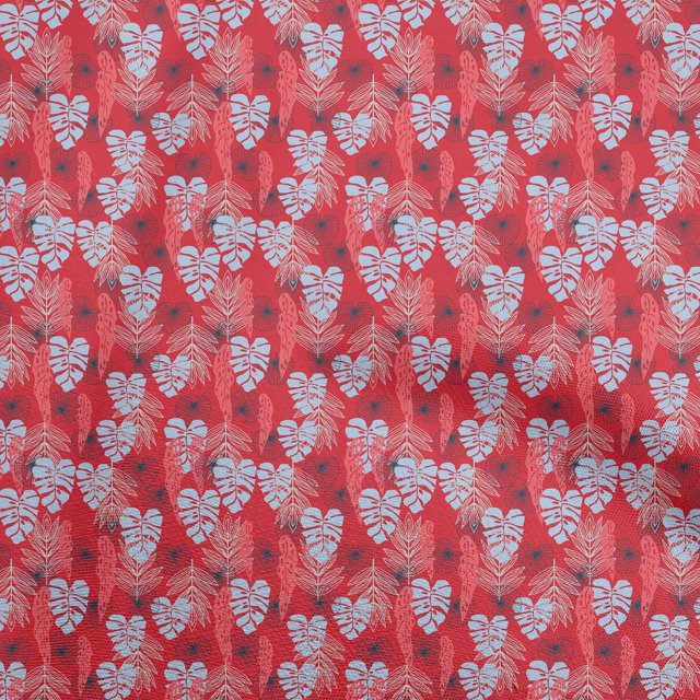 oneOone Tissu Polyester Spandex Rouge Matériau de Robe Tropical Tissu Imprimé Tissu au Mètre 56 Pouces de Large