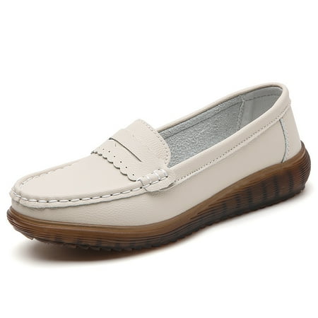 

Women‘s Soft Sole Flat Loafers Faux Leather Non Slip Lightweight Slip On Shoes Women‘s Walking Shoes