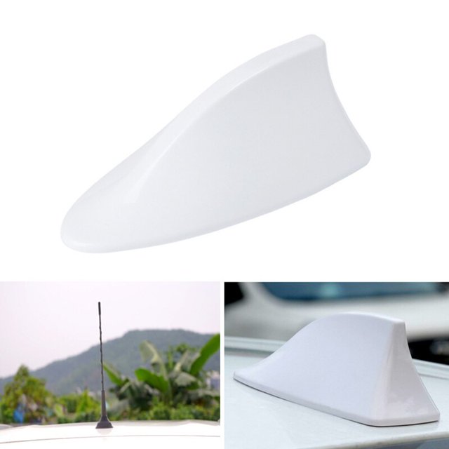 Hot Sale Universal Car Shark Fin Antenna Auto Radio Signal Aerials Roof Antennas for Car Styling 7 Colors Size17X 7Cmgrey He Qiyong unisex