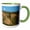 Green/White, variant on 3drose, North Carolina, Boone Fork. Forest and Stream Landscape., 11oz Two-tone Green Mug