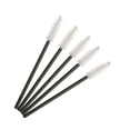 thumbnail image 1 of Nvzi 100 piezas de cepillos desechables para rímel de pestañas, para extensiones de pestañas, cejas y maquillaje (varilla negra y cabeza blanca), 1 of 2