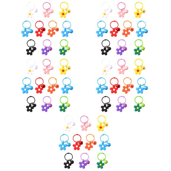 Masteelf 50 Pcs Flower Bell Keychains Set Cute Hanging Pendants Girly Accessories Perfect for Bags Keys