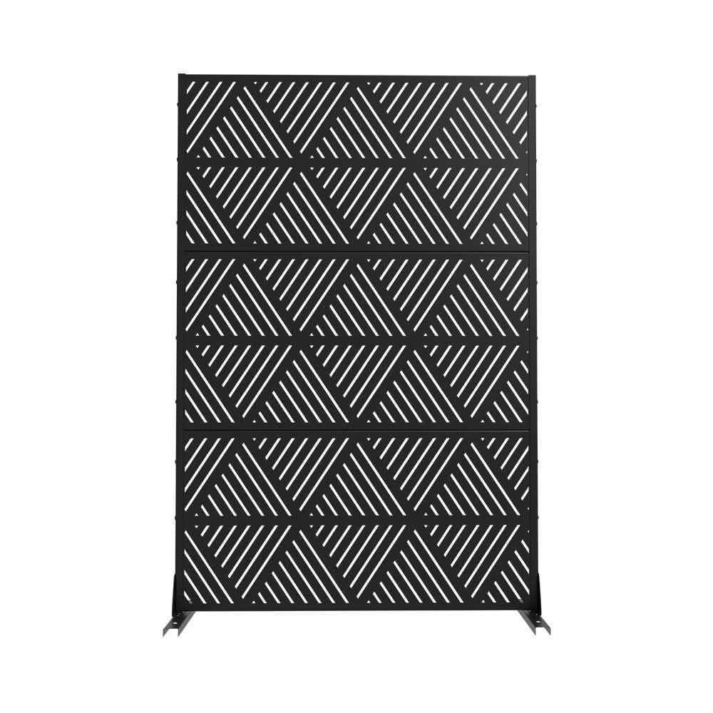 MAYEERTY 72x47x16 Inch Black Triangle Light Galvanized Steel Privacy Screen for Outdoor Street
