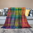 thumbnail image 2 of Orinice Plaid Warm Lightweight Blanket Soft Fleece Throw Blanket for All Seasons, Living Room Sofa Decor, Cow Gifts, All Seasons Soft Plush Blankets 60x80in, 2 of 6