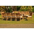 thumbnail image 3 of Teak Dining Set: 10 Seater 11 Pc: 94" Rectangle Table & 10 Stacking Arbor Armless Chairs Outdoor Patio Grade-A Teak Wood WholesaleTeak #WMDSAB14, 3 of 5