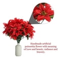 thumbnail image 4 of QYMHOODS Artificial Flowers 35 cm Artificial Silk Red Poinsettia Christmas Bouquet 4 Count, 4 of 12