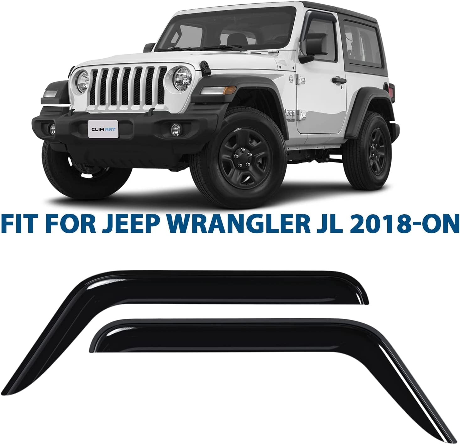 CLIM ART Incredibly Durable Rain Guards for Jeep Wrangler 20182023 JL