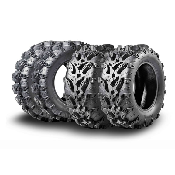 MCKINLEY UTV ATV Tires 26X10-12 & 26X12-12 6-Ply Full Set Super Mud All Terrain X611