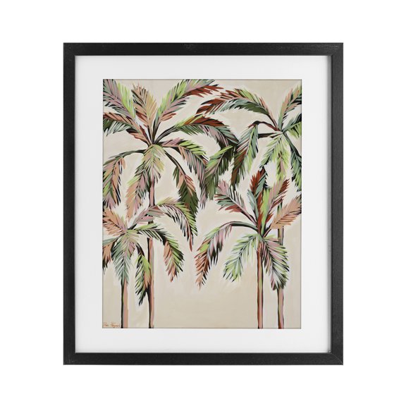 Stupell Industries Bohemian Blushing Palm Tree Canopy Black Framed Print Under Glass, 17 x 21, by Dani Heyward