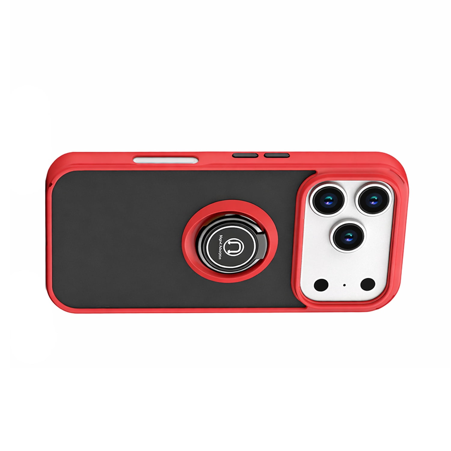 Vibrant Matte Ring Case for iPhone 17 Pro Max - Red