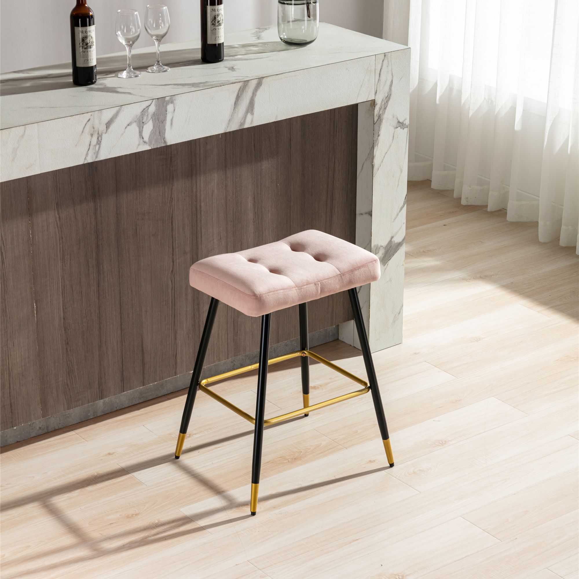 Vintage Bar Stool,Counter Height Dining Chair with Footrest,Kitchen