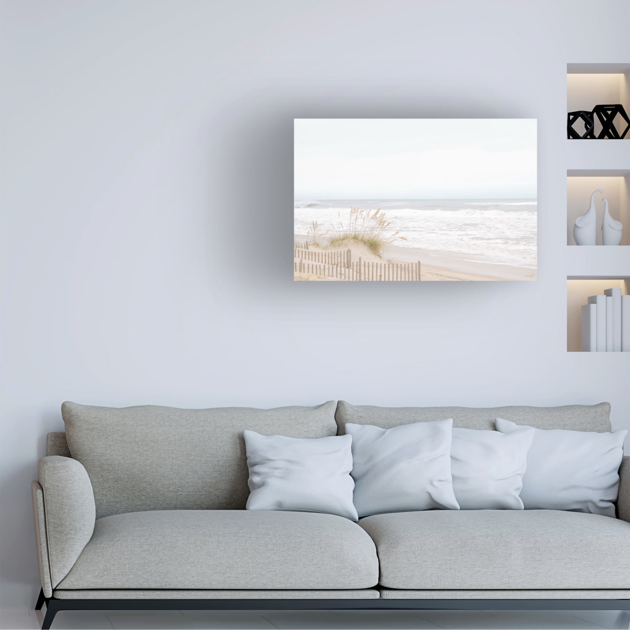 Canvas Wall Art - Life BeautifuLEE 'Chalk Beach Walk' Wall Art for Living Room, Bedroom, or Office Décor by Trademark Fine Art - 32 x 22 Inches