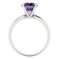 thumbnail image 4 of 2 ctw Solitaire Anniversary Ring for Women | Round Cut Simulated Alexandrite | Hyperallergenic Solid 18K White Gold, 4 of 5