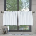 thumbnail image 5 of CUH Single Curtain Panel Half Window Curtain Short Bathroom Curtain Cafe Tier Kitchen Scarf Door Window Drape 1#White W:52"xL:36", 5 of 8