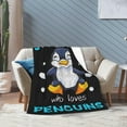 thumbnail image 6 of Penguin Blanket Soft Cozy Penguin Throw Blanket Super Fuzzy Fluffy Warm Just a Boy Who Loves Penguins Lightweight Fleece Flannel Gifts Blankets for Kids Adults 60"X50", 6 of 6