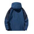 thumbnail image 4 of Windbreakers for Men Fashion Casual Solid Color Pockets Zipper Jacket Long Sleeve Hooded Casual Outwear Coat Navy 3XL Mens Windbreaker, 4 of 4