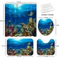 thumbnail image 3 of 4 Pcs Turtle Bathroom Shower Curtain Sets with Rugs, Colorful Bathroom Sets with Shower Curtain and Rugs, Blue Ocean Sea Bathroom Decor Sets with Mats and Towels, 3 of 7