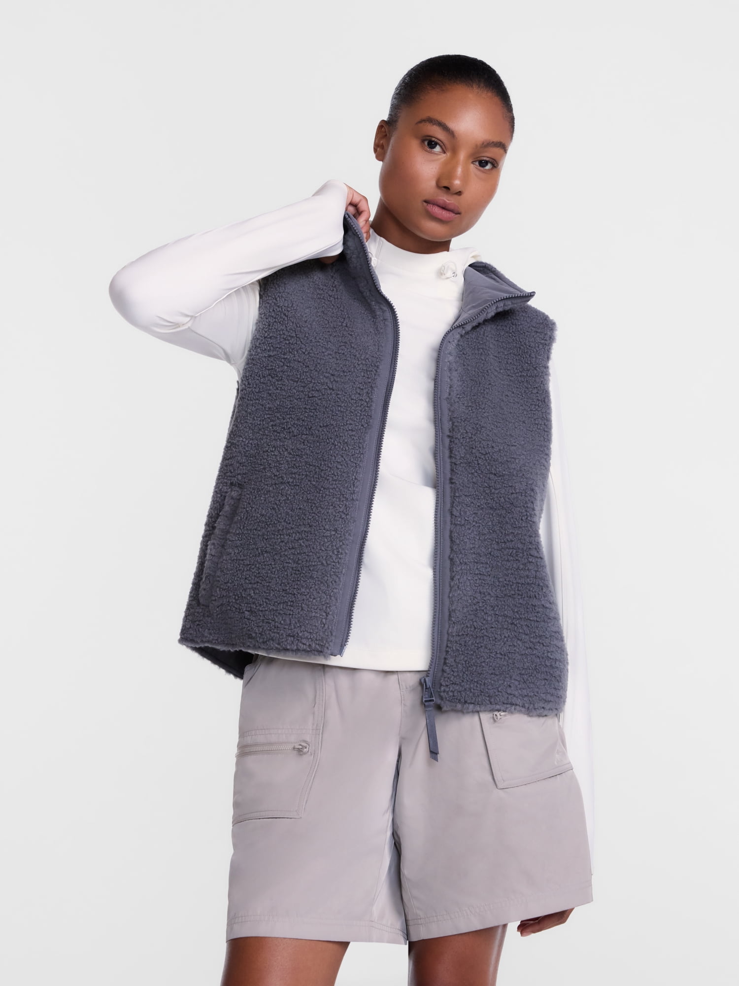 Ozark Trail Women's and Women's Plus High Pile Vest, Sizes XS-3X