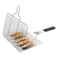 thumbnail image 2 of Shallow Grill Basket Fish Grill Basket, Fish Grilling Basket BBQ Fish Grill Baskets for Outdoor Grill,Grill Basket with Removable Handle. Perfect for Grilling Fish Fillets, 2 of 7
