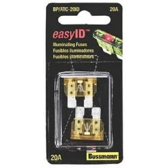 BP/ATC-20ID Yellow ATC 20 Amp easyId Illuminating Blade Fuses - 2 per Card