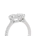 thumbnail image 3 of 2 Stone Engagement Ring, 14K White Gold Plated, Toi et Moi Pear Cut Diamond Wedding Ring, 1.6 CT Simulated Diamond, Anniversary Gift For Her, Birthday Gift, Valentine Ring, 3 of 5