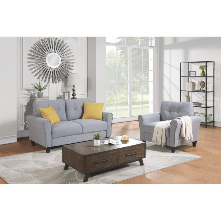 Gray Linen Upholstered Couch Furniture
