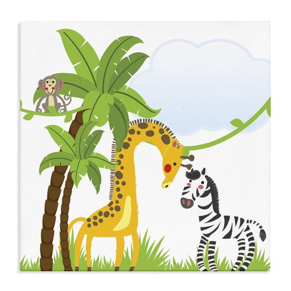 Stupell Industries Cottage Jungle Animals & Palm Trees Canvas Art, 17 x 17, by Kim Allen