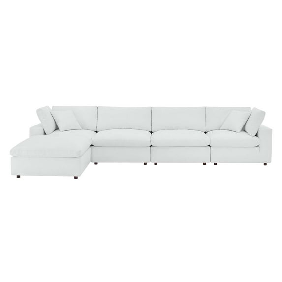 Sectional Sofa Set, Faux Vegan Leather, White, Modern Contemporary Urban Design, Living Lounge Room Hotel Lobby Hospitality