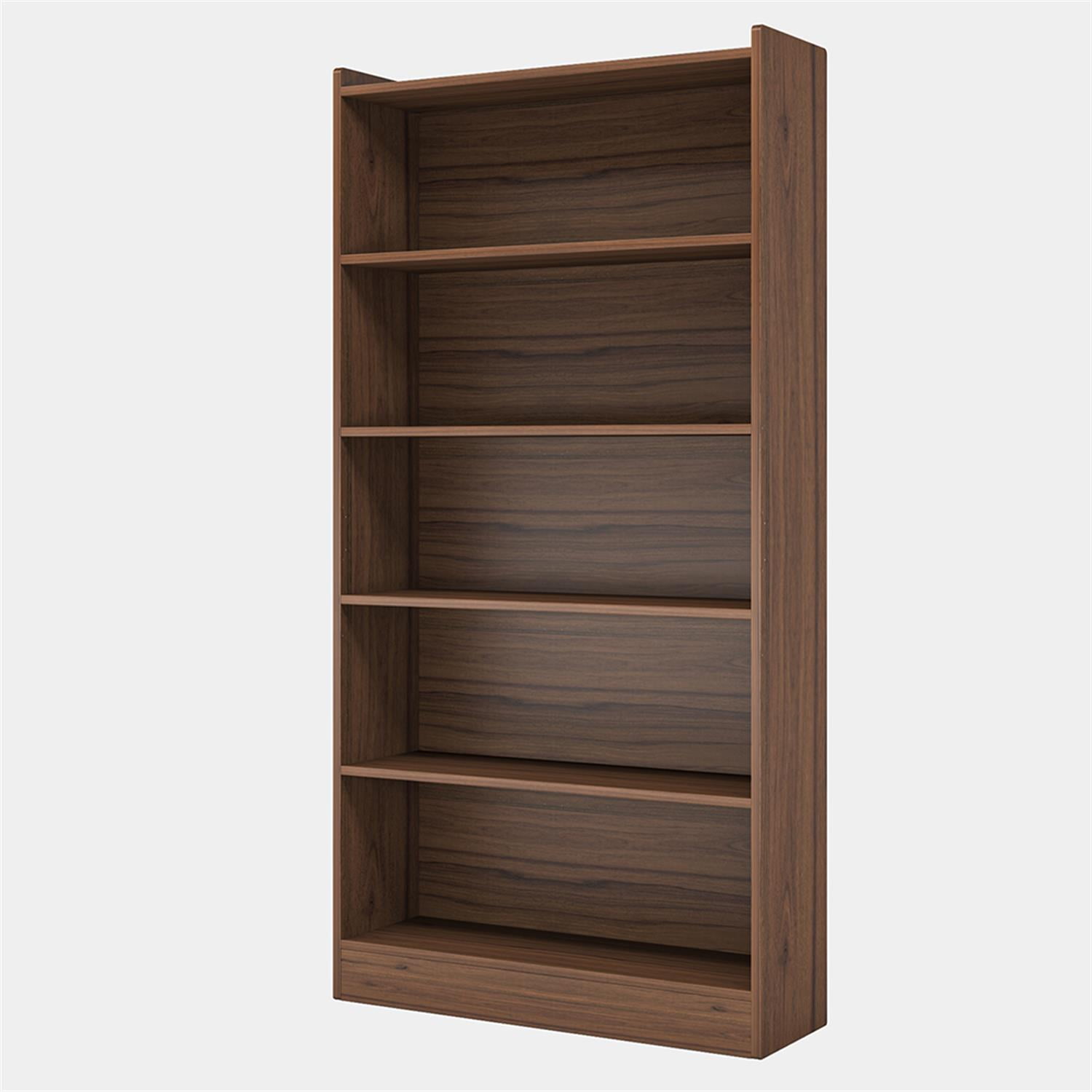 Demi Bonn Wood Bookcase, 72" Tall Bookshelf with Open Storage Shelves, 5-Tier Bookshelf for Bedroom, Living Room, Brown