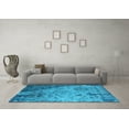 thumbnail image 3 of Ahgly Company Indoor Square Oriental Light Blue Industrial Area Rugs, 3' Square, 3 of 4