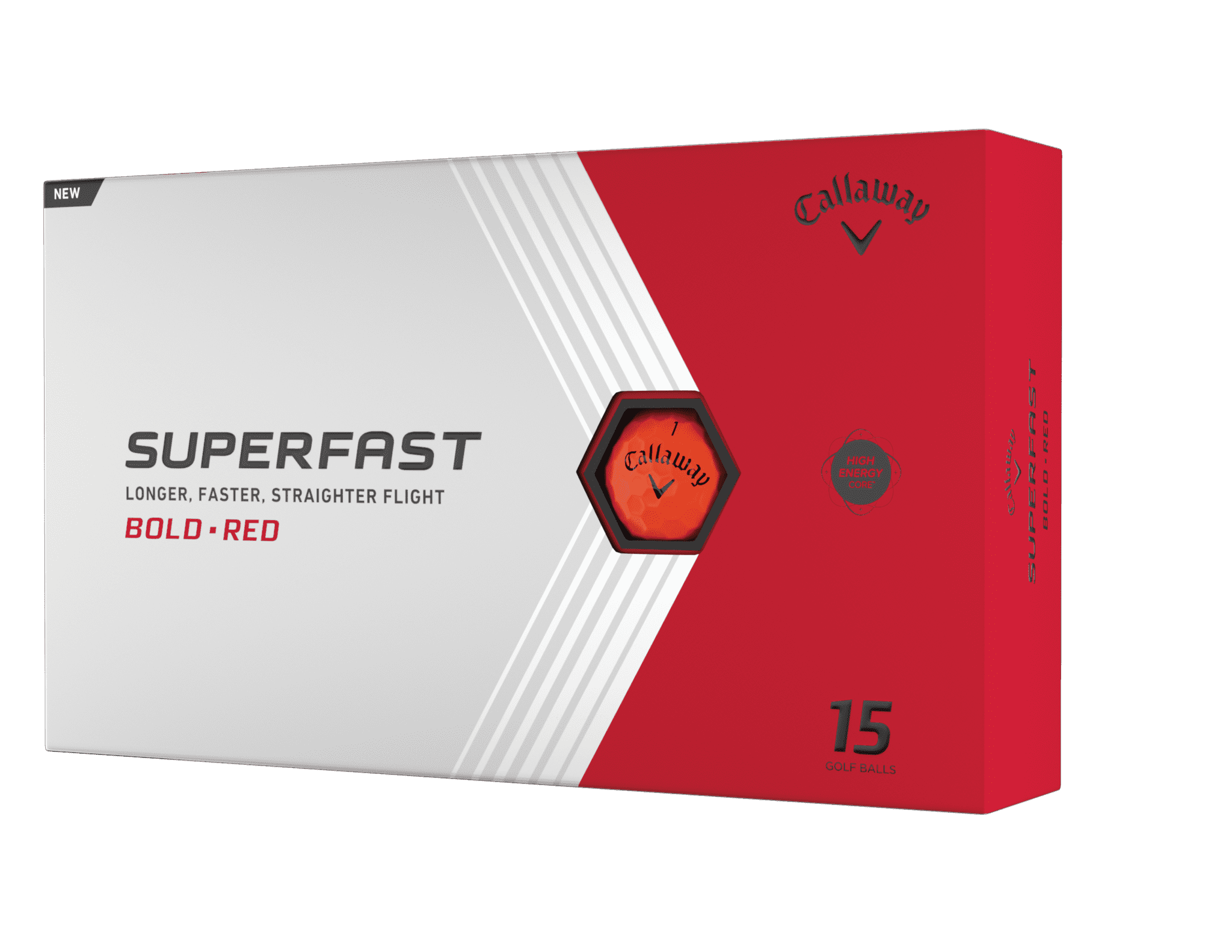 Callaway Superfast BOLD 2022 Golf Balls, Red, 15 Pack