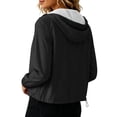 thumbnail image 6 of Jsaierl Women's Lightweight Hooded Zip Up Windbreaker Jacket with Elastic Cuffs and Drawstring Bottom Sporty Outdoor Top, 6 of 8