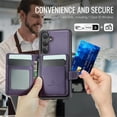 thumbnail image 5 of JEEHOOD Case For Samsung Galaxy A25 5G, RFID Blocking Compatible With MagSafe Detachable 2 In 1 Wallet With Snap fastening Card Holder,PU Leather Case,Kickstand Magnetic Protective Cover,Purple, 5 of 8