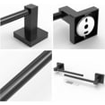 thumbnail image 3 of Ruacq 18 inch Black Towel Bar Square for Bathroom, Matte Black, Stainless Steel Wall Mount, 3 of 6