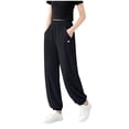 thumbnail image 5 of BXSRUTA Girls Athletic Jogger Pants Lightweight Elastic Waist Quick Dry for Daily Wear, 5 of 7