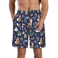 thumbnail image 1 of Balery Animals And Wildflowers Traje de Baño Estilo Hawaiano para Hombre, Shorts de Secado Rápido con Bolsillos-Medium, 1 of 6