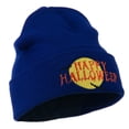 thumbnail image 5 of Happy Halloween Moon and Bats Embroidered Long Beanie - Royal OSFM, 5 of 5