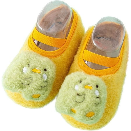 

QWZNDZGR Rubber Sole First Walker Soft Cotton Baby Sneakers Toddler First Walking Shoes Socks Booties with Grips