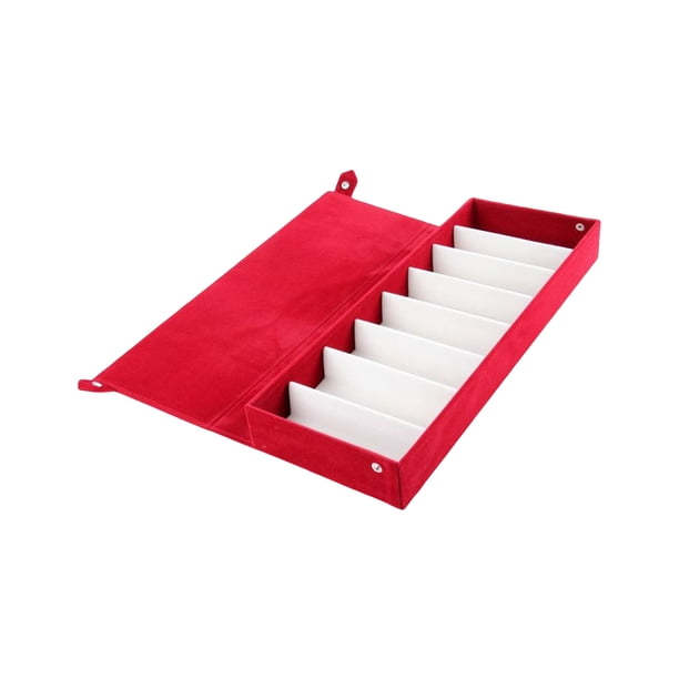 Jumpingount Caja de almacenamiento, pantalla de 8 rejillas, sólida, duradera, práctica, soporte para gafas de sol, funda multifunción, decoración, Cadenas y cordones para anteojos Rojo Jumpingount AP015629-01