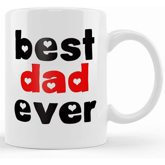 Best Dad Ever Mug Funny Coffee Cup Gift Present Idea For Fathers Day For Him, Ceramic Novelty Coffee Mug, Tea Cup, Gift Present For Birthday, Christmas Thanksgiving Festival, 11oz Or 15o