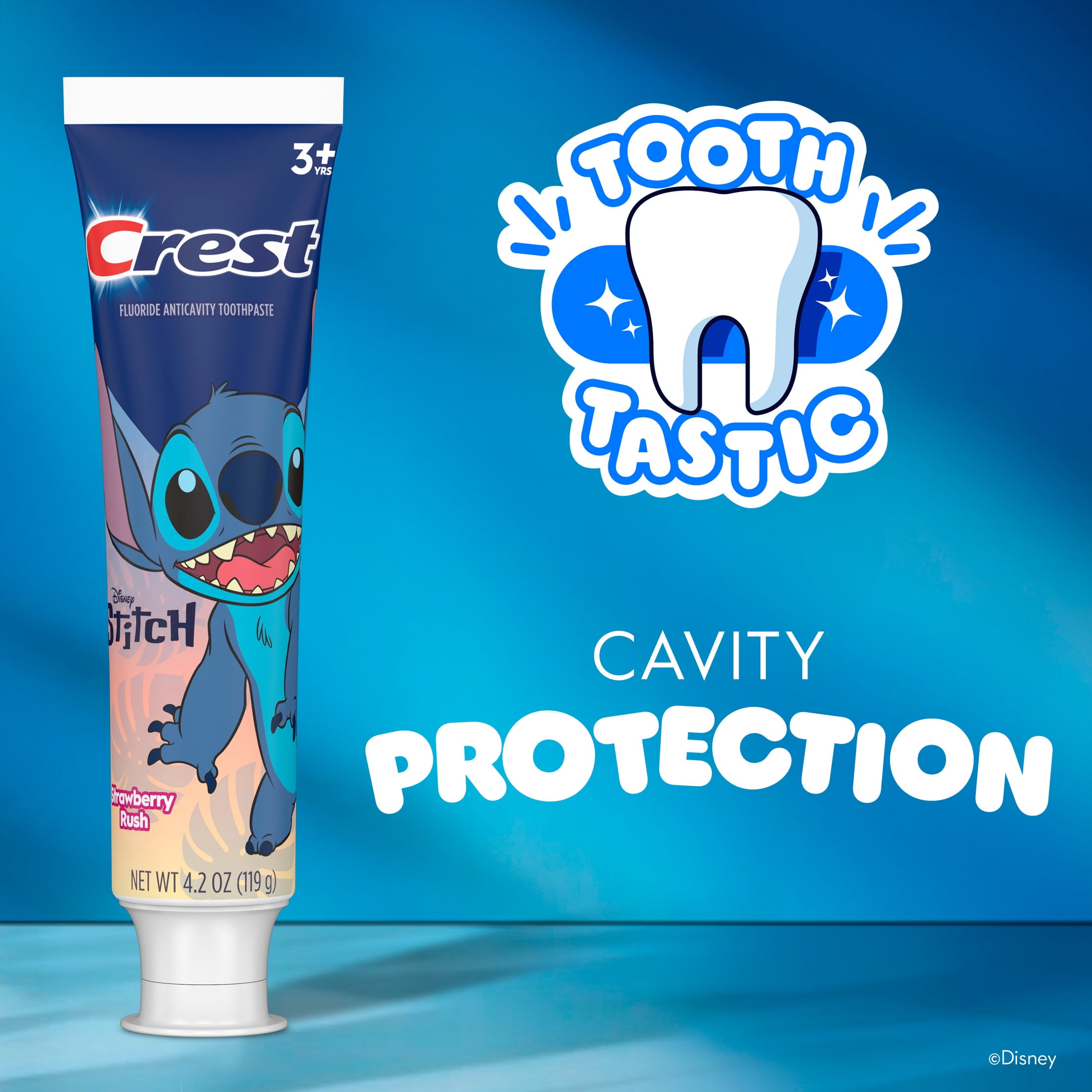 Crest Kid's Toothpaste, featuring Disney Stitch, Strawberry, 4.2 oz, Ages 3+