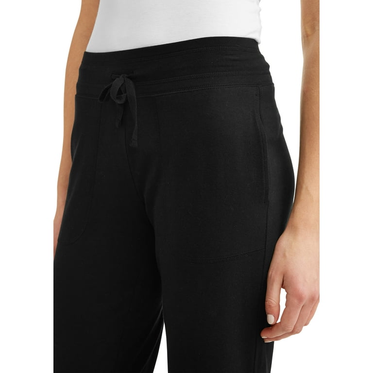 Athletic Works Womens Black Large Petite (12-14) Athletic Pants