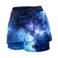 thumbnail image 5 of FASHOFT Tennis Skirt For Women Sparkling Star Print Elastic Skort With Functional Pockets Comfortable For Daily Sports Activities Womens Athletic Skirts Dark Blue, 5 of 6