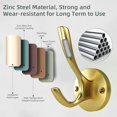 thumbnail image 6 of Gold Hooks 4 Pack Towel Hooks Gold Brushed Gold Wall Hooks Heavy Duty Metal Coat Hooks for Hanging Coats and Hat Hooks Wall Mounted Towel Hook for Bathrooms, 6 of 9
