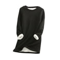 thumbnail image 5 of idosla Women Warm Sherpa Lined Fleece Crewneck Sport Sweatshirt Pullover Loungewear (Black, 5XL), 5 of 5