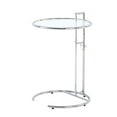 thumbnail image 2 of Table Basse Relevable en Verre, Table d'Appoint Ronde en Forme de C avec Dessus en Verre Rond pour Poser Téléphone pour Poser Portable Gris, Brun Foncé, 2 of 7