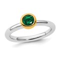 thumbnail image 1 of 1/2 Carat (ctw) Lab-Created Emerald Ring in Sterling Silver, 1 of 4