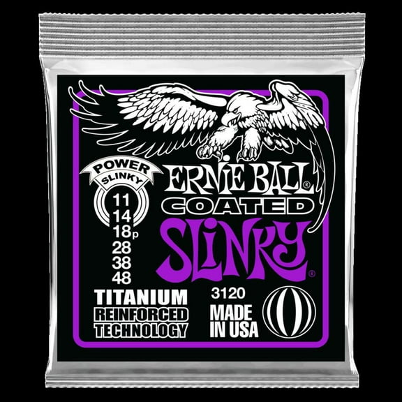Ernie Ball 3120 Coated Titanium Power Slinky Electric Guitar Strings