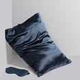 thumbnail image 2 of PiccoCasa Silk Pillowcase with Eye Mask for Hair Skin Navy Blue Queen(20"x30"), 2 of 8