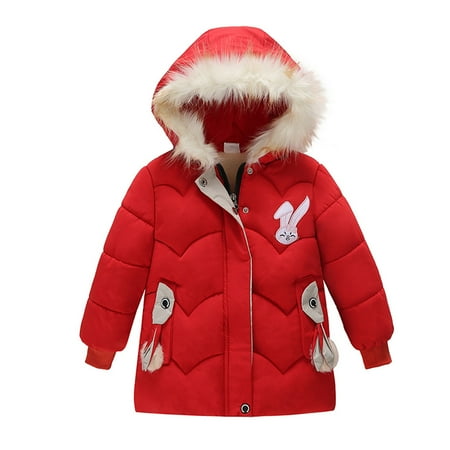 

Kids Coat Clothes Jacket Padded Cartoon Winter Girls Down Hooded Outwear Baby Girls Coat&jacket